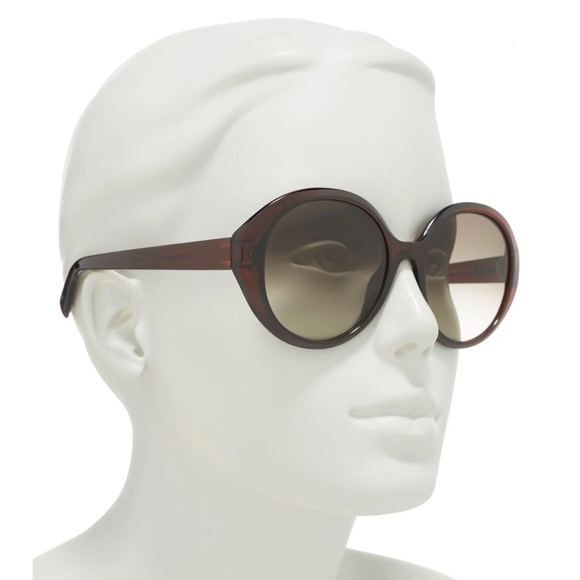 NWT SALVATORE FERRAGAMO 57mm OVAL BLACK SUNGLASSES - Picture 6 of 14